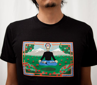 Handsome model shows off the Eternal Steve Jobs T-Shirt